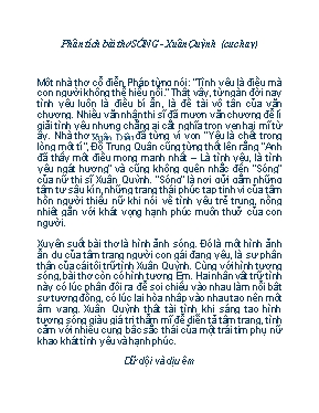 Phân tích bài thơ Sóng - Xuân Quỳnh